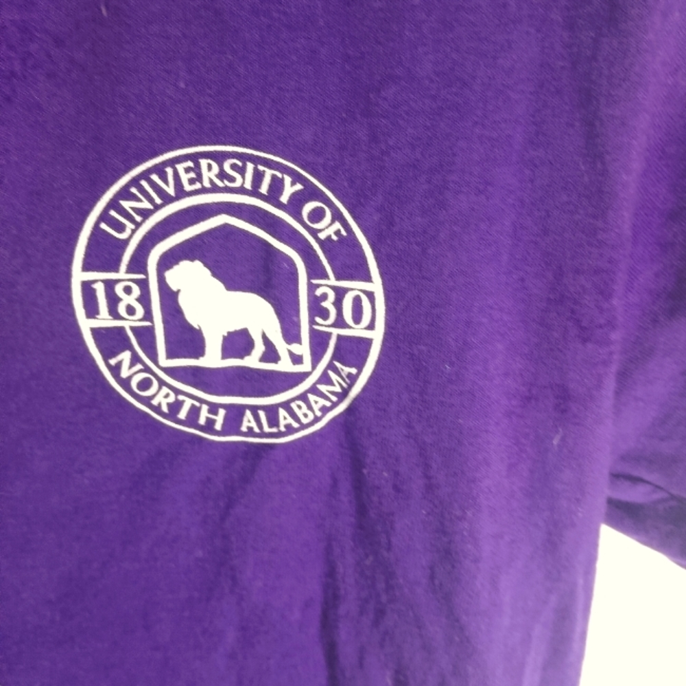University of North Alabama Women's purple T-shirt logo Gildan brand